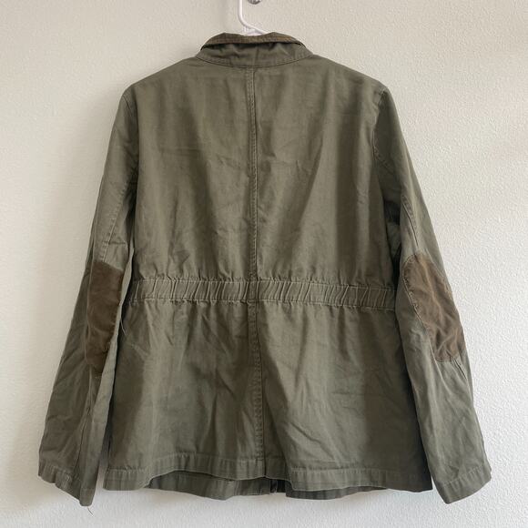 Signature Studio Chore Barn Jacket Womens XL Olive Green Elbow Patch - Picture 2 of 7